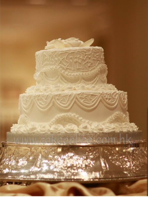 2 Layers Wedding Cream Cake 忌廉結婚蛋糕