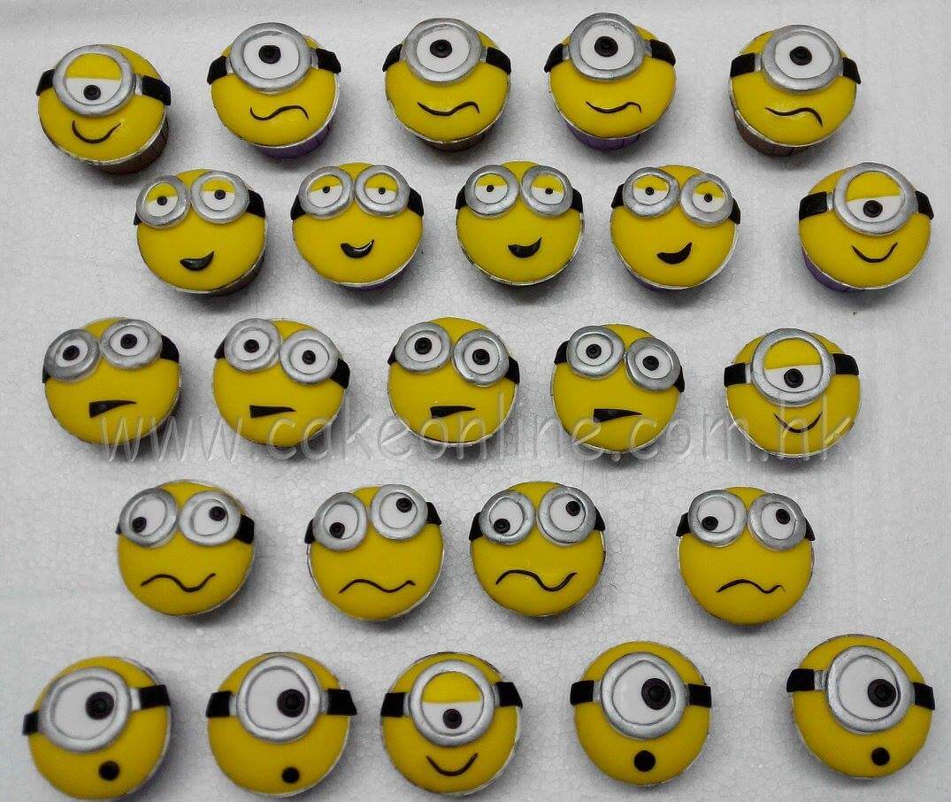 Minions funny faces cupcakes小黃人杯子蛋糕– Cake Online